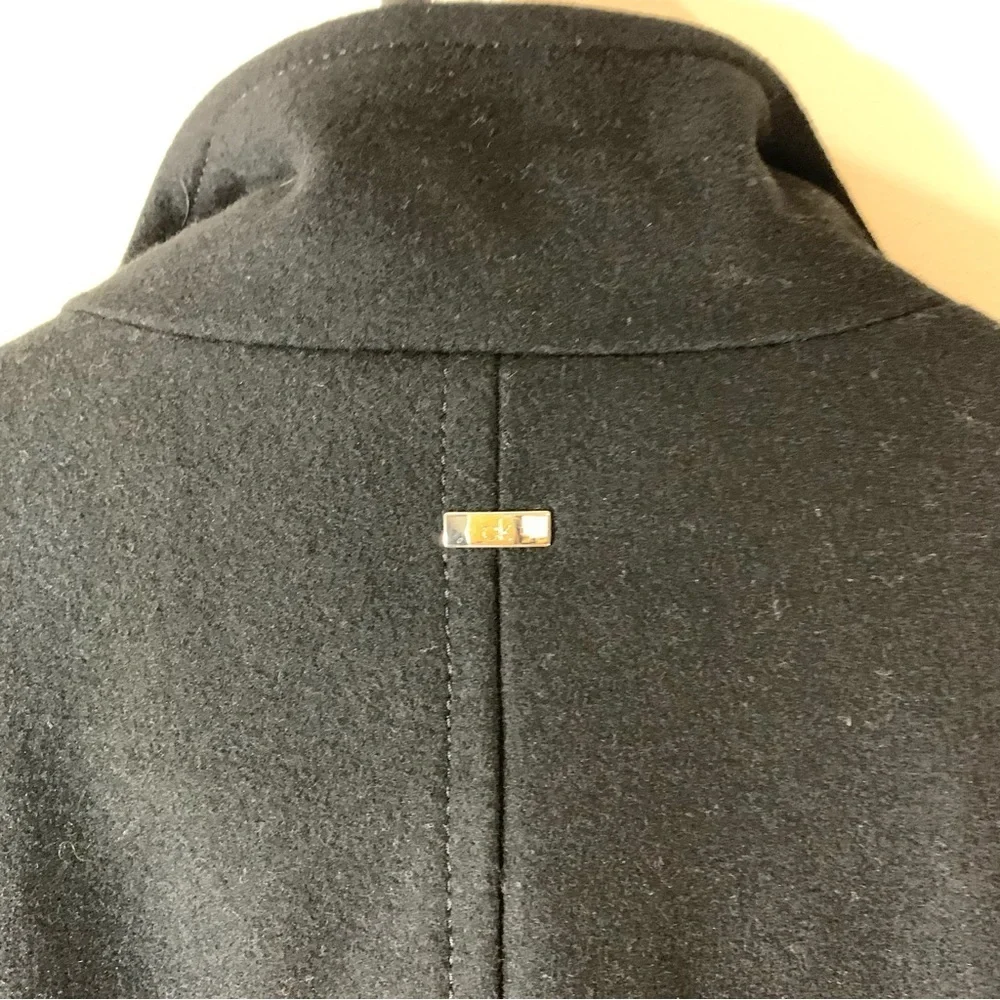 Calvin Klein Black Wool Blend Pea Coat - Picture 11 of 16
